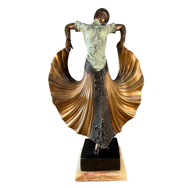 Art Deco Demetre Chiparus Bronze "Ballet Russe Danseuse" Sculpture For Sale - Image 9 of 17