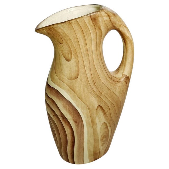 Ceramic Pitcher with Faux Wood Motif, France, 1960s For Sale - Image 12 of 12
