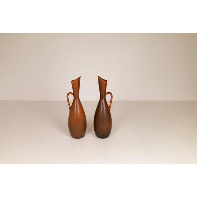 Rörstrand Mid-Century Vases by Carl-Harry Stålhane for Rörstrand, Sweden, 1950s, Set of 2 For Sale - Image 4 of 17