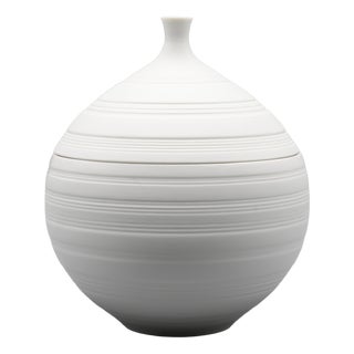 Bisque Porcelain Lidded Box Hans Achtziger for Hutschenreuther, 1970s For Sale