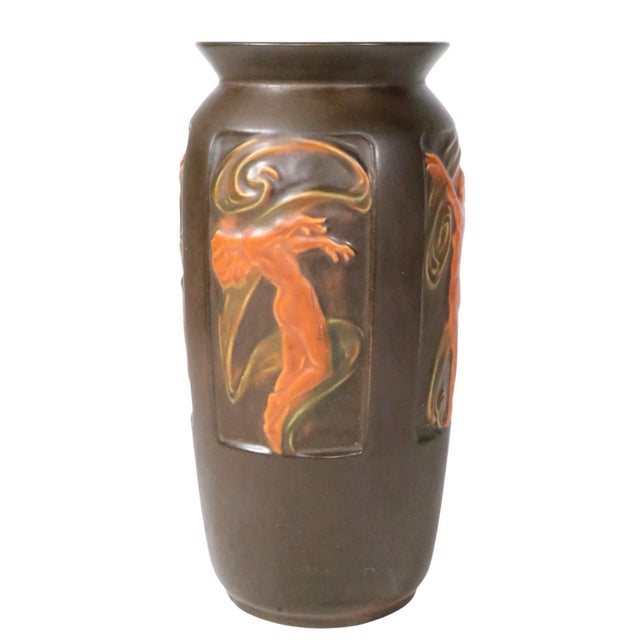 Roseville Pottery Rosecraft Panel Art Deco Vase C. 1920-26 For Sale - Image 10 of 12