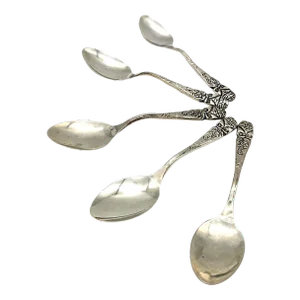 Mexican Silver Demitasse Spoons, Set of 5
