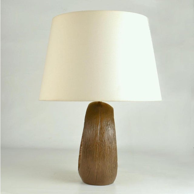 Brutalist Organic Bronze Table Lamp attributed to Robert Phandeve, 1970s For Sale - Image 6 of 11