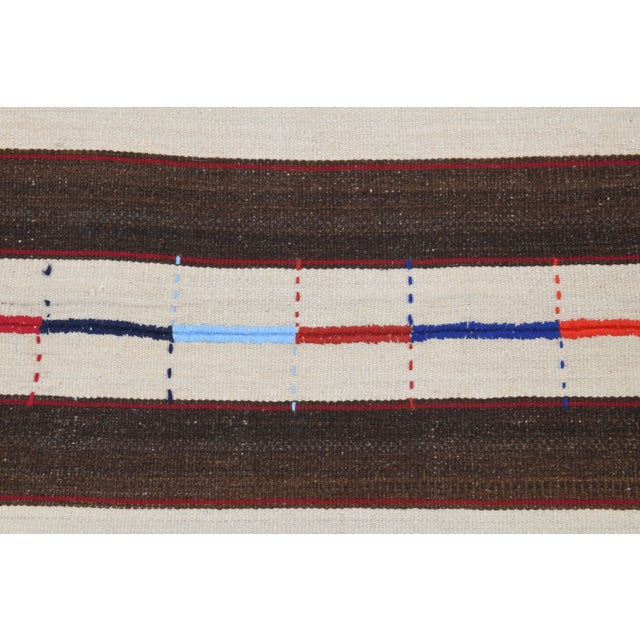 Vintage Turkish Oushak Handmade Wool Cotton Beige Kilim Area Rug For Sale - Image 9 of 11