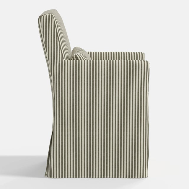 Not Yet Made - Made To Order Stoffer Home x Cloth & Company Lindy Slipcover Dining Arm Chair in Jane stripe laurel For Sale - Image 5 of 7