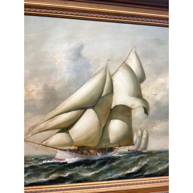 Textile 1970s "Cloud Runner" Oil Painting by Laurent For Sale - Image 7 of 12