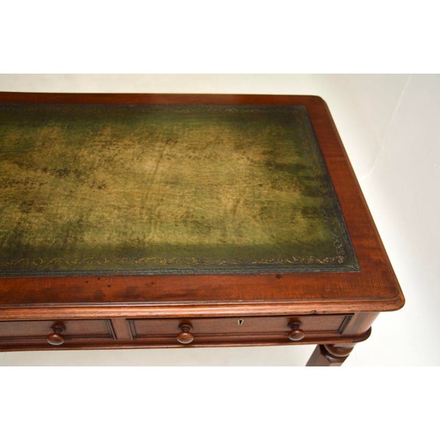 Brown William IV Leather Top Desk, 1830s For Sale - Image 8 of 11
