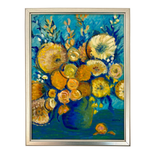 “Blazer Bouquet” Framed Oil on Linen by Nancy M. Vignola