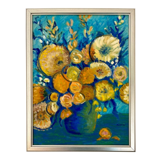 “Blazer Bouquet” Oil on Linen by Nancy M. Vignola - For Sale