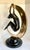 Art Deco Bronze Nude Figure Suspended in Brass Crescent Moon Sculpture on Marble Base For Sale - Image 9 of 12
