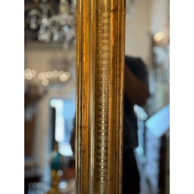 French Louis Philippe Gold Leaf Arched Mirror For Sale - Image 4 of 7