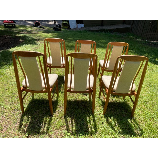 1970s Vintage Teak Benny Linden Dining Chairs- Set of 6 For Sale - Image 9 of 12