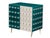Wood Petrol Blue and Ivory Murano Glass Bar Cabinets with Brass from Justfurnituress SRL, Set of 2 For Sale - Image 7 of 8