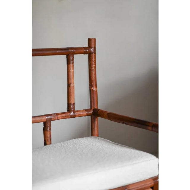 Bamboo Bench with Dedar Fabric For Sale - Image 9 of 10