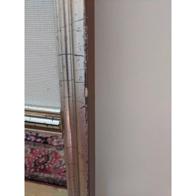 Large Vintage Floral Cross-Stitch Silver Leaf Wall Mirror For Sale - Image 10 of 13