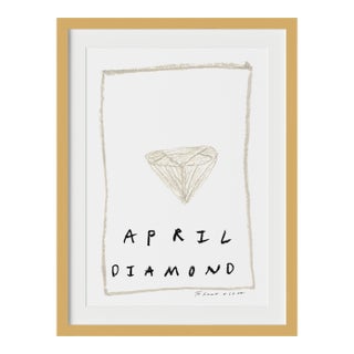April Diamond Birthstone Print by Tatiana Alida in Gold Frame For Sale