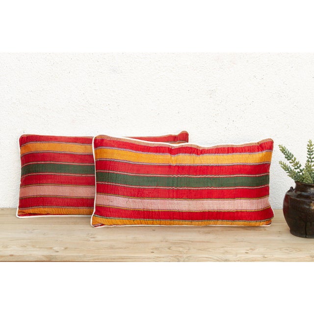 Woven in Gujarat, western India, from antique Mashru, the traditional silk-warp, cotton-weft cloth prized for its lustrous...