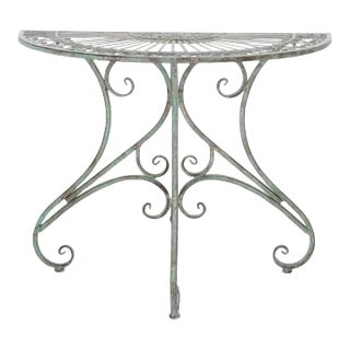 Outdoor Annalise Accent Table - Antique Green For Sale