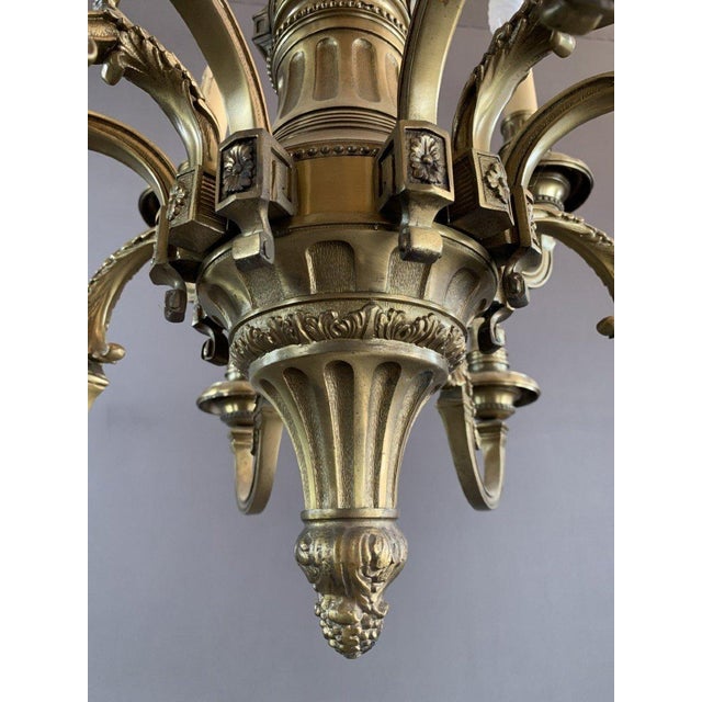 Gold Early 20th Century Bronze Chandelier For Sale - Image 8 of 9