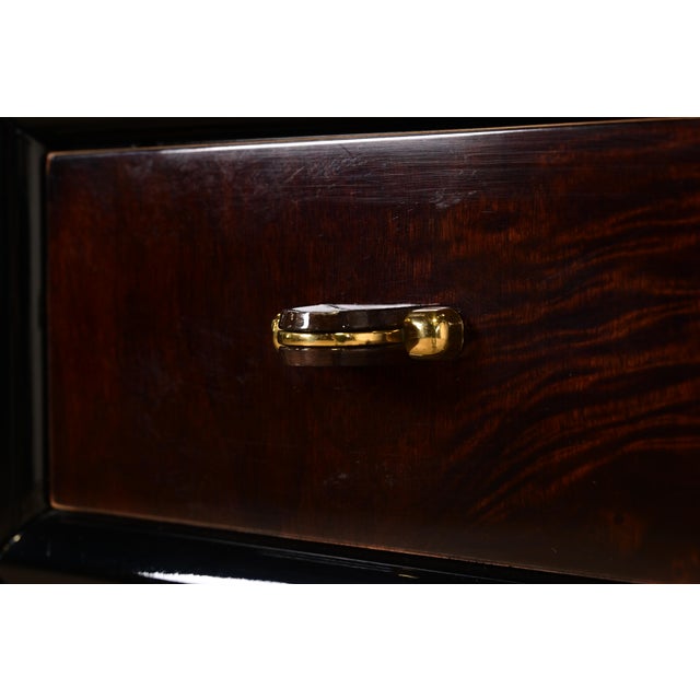 1980s Milo Baughman Style Modern Art Deco Burl Wood Bar Cabinet by Henredon For Sale - Image 10 of 16