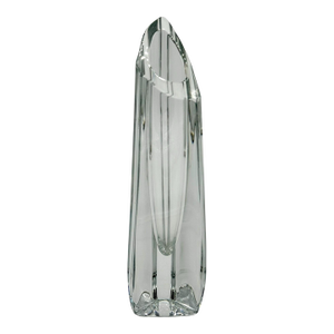 Vintage Art Deco Baccarat Crystal Bud Vase Triangular Faceted Design Signed Etched