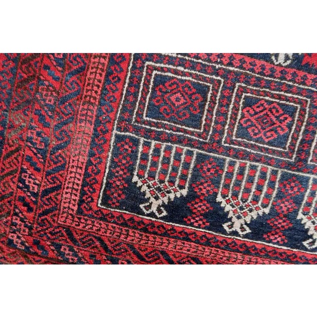 1940s 1940s Handmade Vintage Afghan Baluch Prayer Rug 3' X 4.9' For Sale - Image 5 of 11