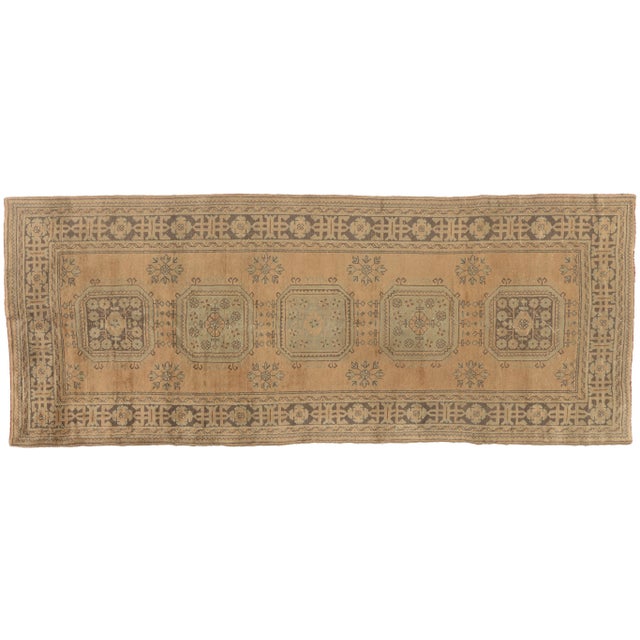 Vintage Turkish Oushak Rug, 04'10 X 12'03 For Sale - Image 11 of 11