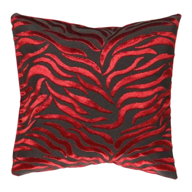 Tigre Pillow, Red & Black For Sale