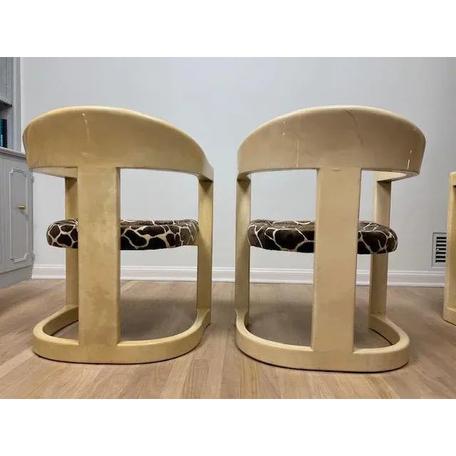 Vintage Karl Springer Onassis Goatskin Chairs - Set of 4 For Sale - Image 9 of 11