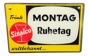 Vintage Advertising Glass Sign, 1950