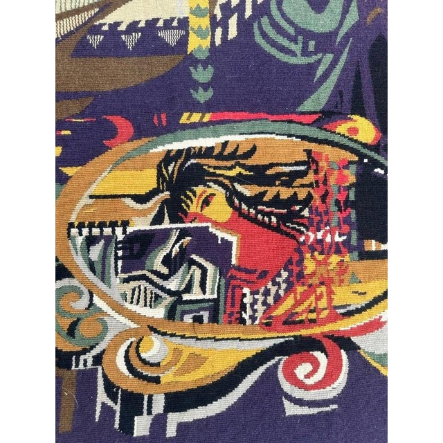 Mid-Century Modern French Tapestry by Mileva for Aubusson, 1940s For Sale - Image 12 of 18