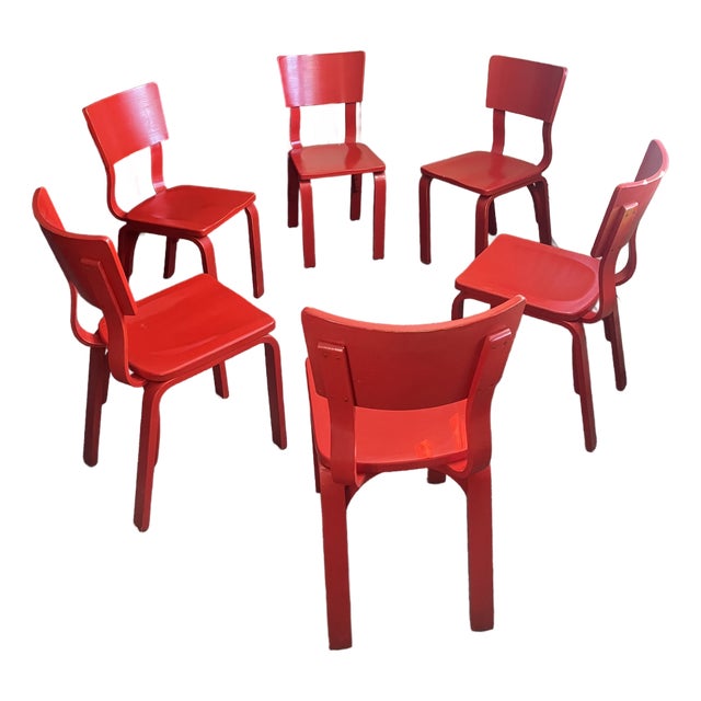 Mid-Century Beech Bentwood Thonet Dining Chairs For Sale