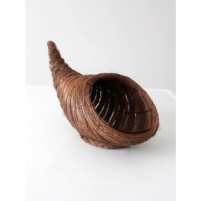 Vintage Woven Cornucopia Basket For Sale - Image 12 of 13