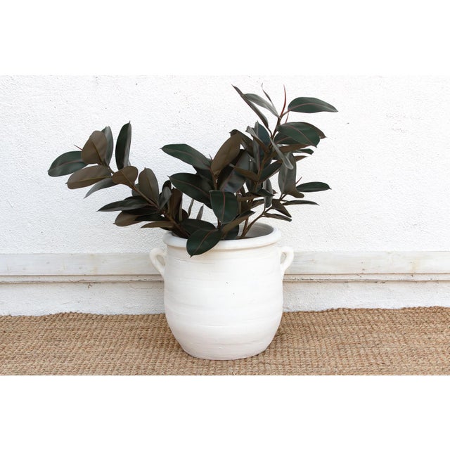 Textile Rustic White Terracotta Mediterranean Planter For Sale - Image 7 of 7
