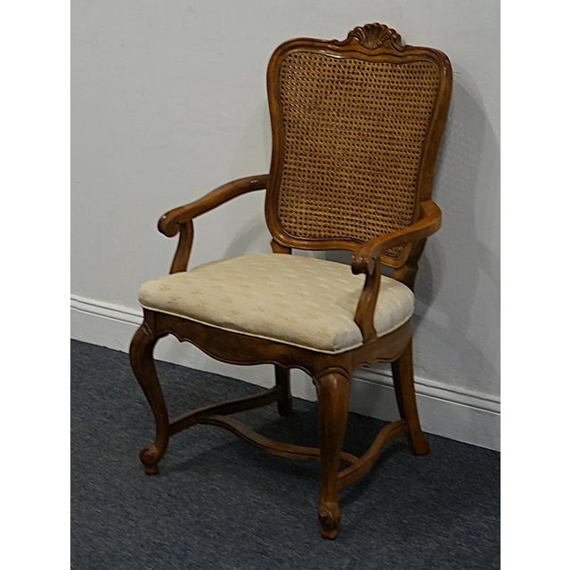 HIGH END VINTAGE Solid Walnut Louis XV French Provincial Cane Back Dining Arm Chair 640-552 Cannot identify manufacturer,...