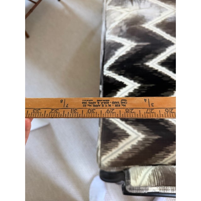 Vintage, French Inspired Settee Drenched in Schumacher Cut Velvet ($800/Yd)... For Sale In Raleigh - Image 6 of 7