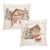 Pair of Alpine Skiing Lodge & Winter Chalet Tapestry Cushions With Feather Filler - 46x46cm For Sale