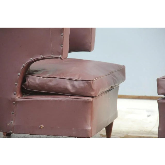 Set of Italian Armchairs with Wooden Feet, 1930s For Sale - Image 10 of 15