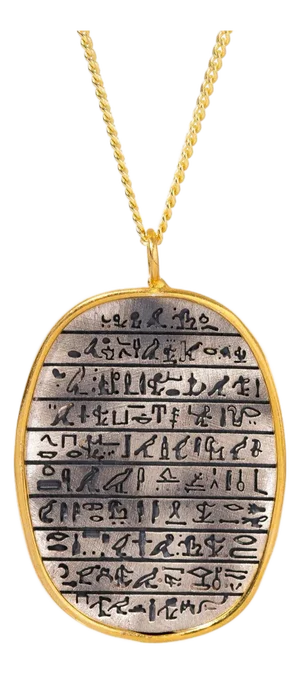 Divine Power Egyptian Symbols Pendant Sterling Silver Necklace
