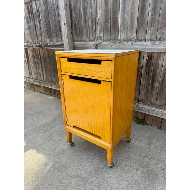 Mid-Century Modern Vintage Mid Century Rolling Hospital Bedside Table For Sale - Image 3 of 8