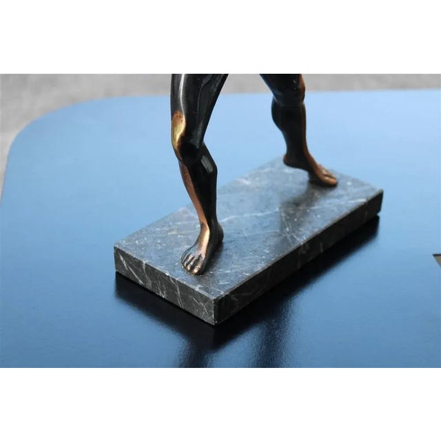 Metal Italian Sculpture of Roman Warrior or Gladiator, 1950s For Sale - Image 7 of 11