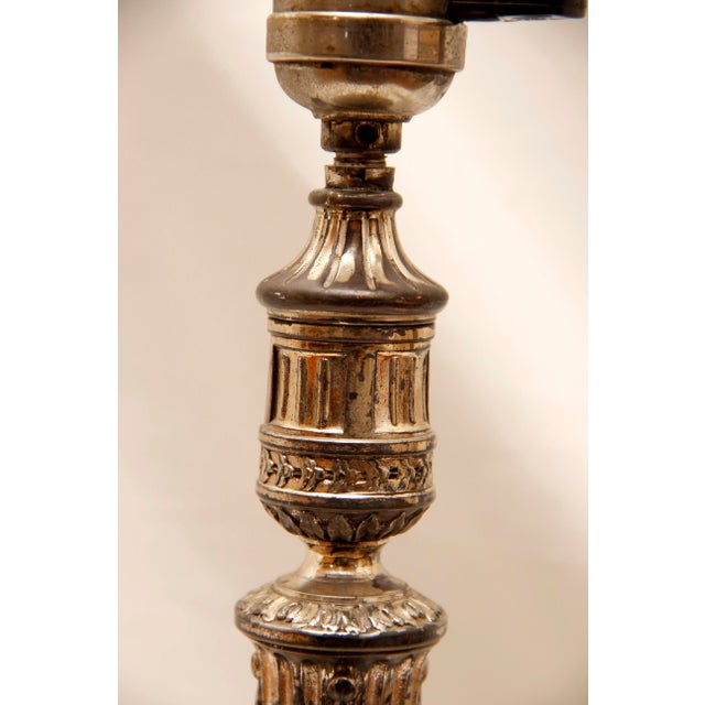 Late 19th Century Victor Saglier and Freres Silver Plate Lamp For Sale - Image 5 of 7