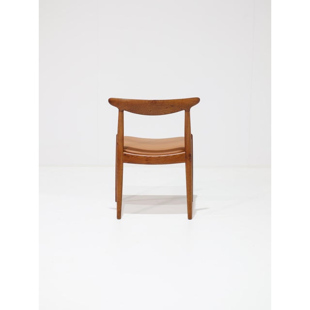 W1 Chair in Oak and Leather by Hans J. Wegner for C.M. Madsen, 1950s For Sale - Image 4 of 13