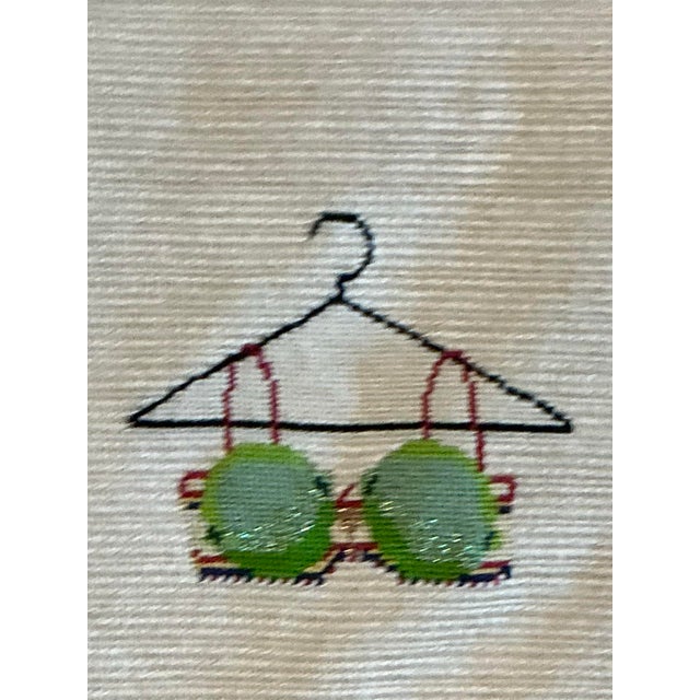 Gold Vintage Original Needlepoint Swimsuit - Set of 2 For Sale - Image 8 of 12