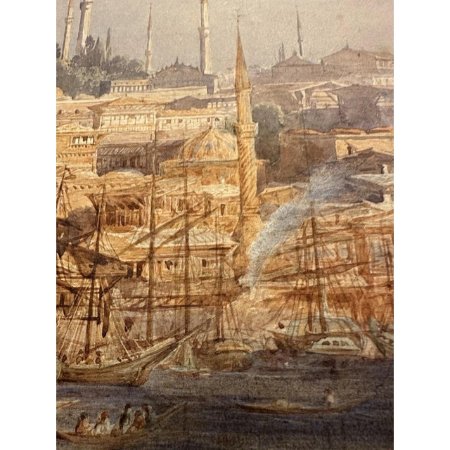 Blue Friedrich Horner, Istanbul (Constantinople) – Hagia Sophia, Gouache Painting on Paper For Sale - Image 8 of 12