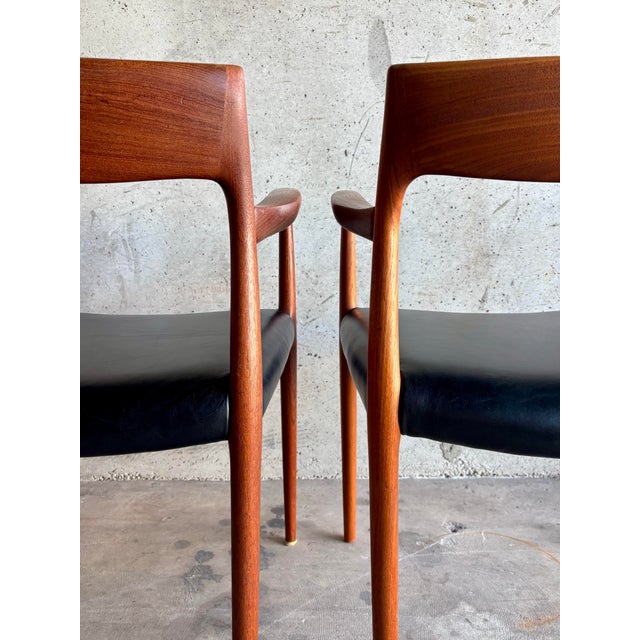 Niels Moller Vintage Danish Modern Armchairs – Niels Otto Møller Model 57, Teak, a Pair For Sale - Image 4 of 10