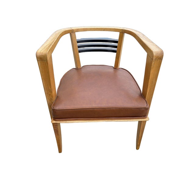 Early Art Deco Modern White Oak Armchair in the Style Josef Hoffmann For Sale - Image 4 of 7