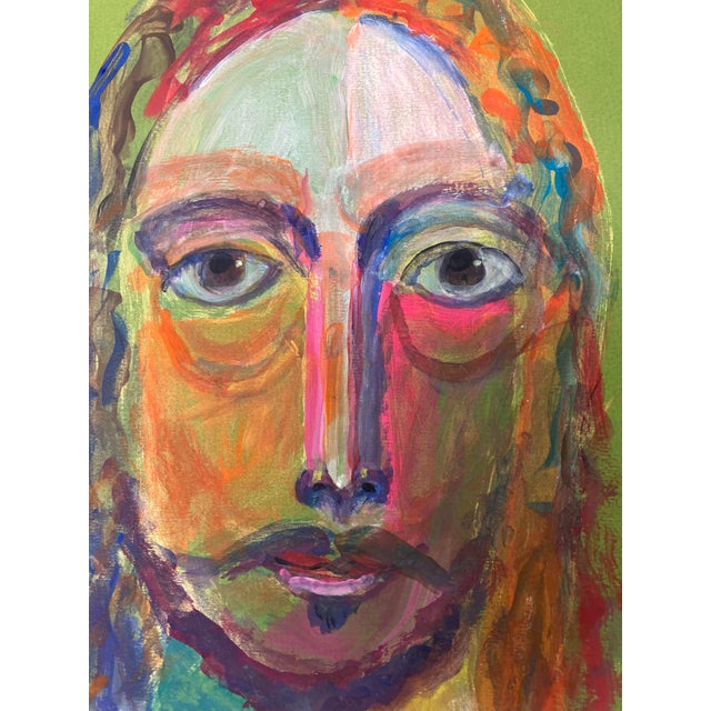 Abstract Contemporary Original E.J.Hartmann Abstract Male Portrait Painting Signed For Sale - Image 3 of 4