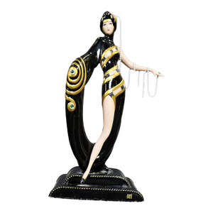 Signed Erte Art Deco Glamourous Female Figurine Franklin Mint