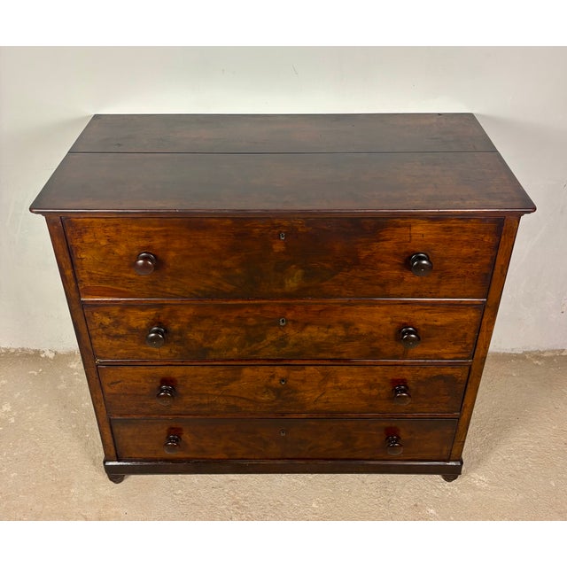 19th Century Spanish Colonial Walnut Secretary Chest With Fall Front Desk For Sale - Image 6 of 18